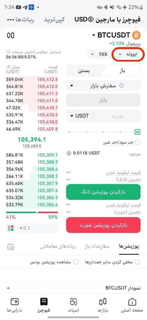 گزینههای مارجین