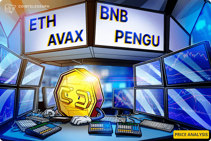احتمال افزایش قیمت آلتکوینها به رهبری ETH، BNB، AVAX و PENGU در صورت شکست محدوده بیتکوین