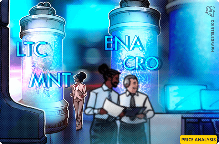 افت بیتکوین، اما قدرت نمایی LTC، CRO، ENA و MNT در نمودارها